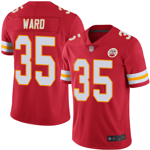 Men Kansas City Chiefs #35 Ward Charvarius Red Team Color Vapor Untouchable Limited Player Football Nike NFL Jersey